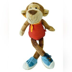 Sigikid German Plush Stuffed Animal Monkey Teaching 19" Shoelaces SOFT EUC